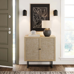 Kova wood and rattan storage cabinet – alternative view