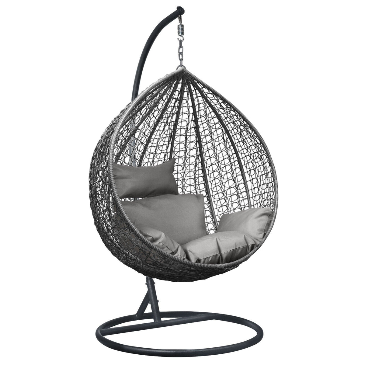 Egg hanging chair with stand, grey – image 12