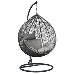 Egg hanging chair with stand, grey – image 12