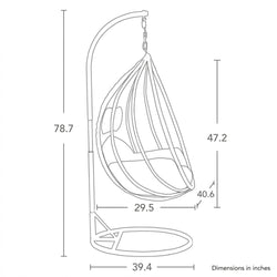 Egg Hanging Chair with Stand, Grey