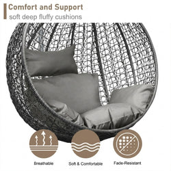 Egg Hanging Chair with Stand, Grey